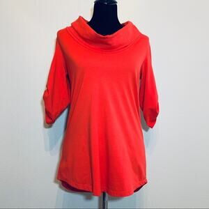 Neon Buddha bright orange cowl neck knit top size Extra Small XS